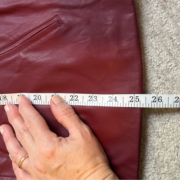 Chico’s deep red collarless faux leather jacket, size 2 (12-14) - Picture 6 of 6
